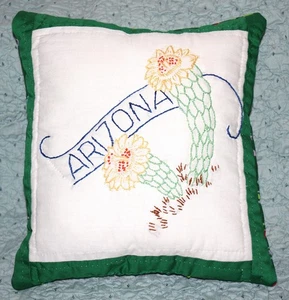 Akzent Dekokissen Arizona State Vogel aus Vintage Steppdecke - Bild 1 von 4