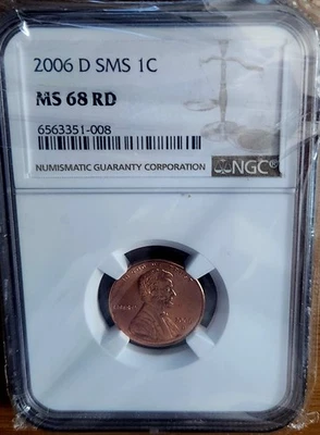 2006D MS68 RD Lincoln Penny SMS 1c US Mint Coin - NGC - Image 1 of 4