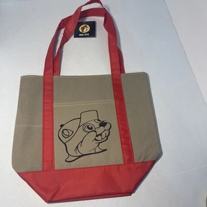 Bucees Buc-ees Mini Tote Bag 13x12 Farmers Market Shopping Bag Piccole Tasche Rosse - Foto 1 di 6