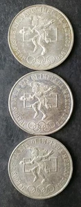 Lote de tres monedas de plata de 25 pesos olímpicas de México 1968 - Imagen 1 de 3
