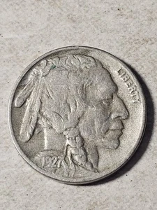 1927-S 5C Buffalo Indian Head Nickel, Nice Detail, Full Date, VF? Free Shipping - Picture 1 of 3