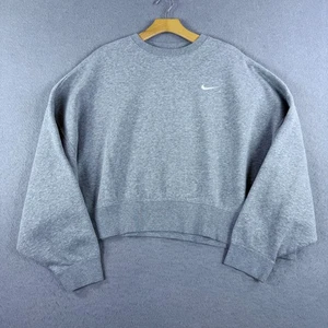 Nike Sportswear Essential Oversized Fleece Cropped Sweatshirt Damen XL grau - Bild 1 von 11