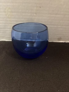 Hazel Atlas Roly Poly Kobaltblau Whiskybecher, 2,5" hoch - Barzubehör - Bild 1 von 3