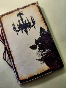 Junk Journal Blank Booklet "GOTHIC LETTERS" Handmade Lg 8.5"x5.5" 40pg Victorian - Picture 1 of 19