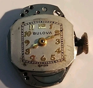 VINTAGE BULOVA 6AH WOMEN'S WATCH MOVEMENT 17J FOR PARTS/REPAIR  - Picture 1 of 4