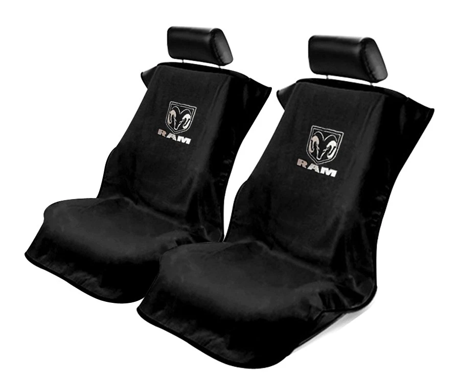 Fundas de asiento delanteras de toalla negras universales Seat Armour para Dodge Ram nuevas - par Foto 1 de 1