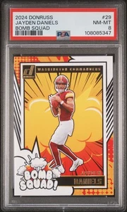 2024 Donruss Bomb Squad Jayden Daniels Rookie #29 PSA 8 Washington Commanders - Picture 1 of 2