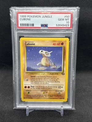 1999 Pokemon Cubone Jungle #50/64 PSA 10 (Unlimited, Not 1st edition) - Image 1 of 2