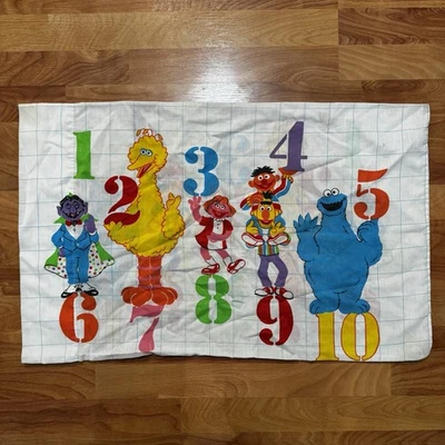 Vtg Sesame Street Twin Pillow Case Big Bird Bert Ernie Muppets Inc Stevens USA - Image 1 of 4