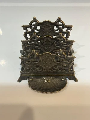 Vintage Brass Letter Holder/Shell Tray Ornate Victorian Italy - Image 1 of 4