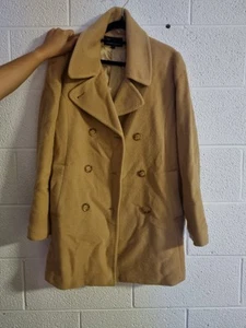 Alpaca and Mohair Wool Blended Coat Manteau Made In Italy - Picture 1 of 8