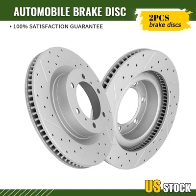 Передние перфорированные тормозные диски 2 шт для Lexus GX460 Toyota 4Runner 2010 - 2021 - Изображение 1 из 4