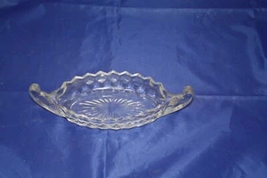 Vintage Fostoria Glassware American Clear Cubist Small Relish Boat Dish - Picture 1 of 8