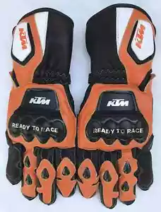 KTM Motorcycle Gloves Motorbike Racing Sport Biker Leather Gloves-S-M-L-XL-2XL - Picture 1 of 3