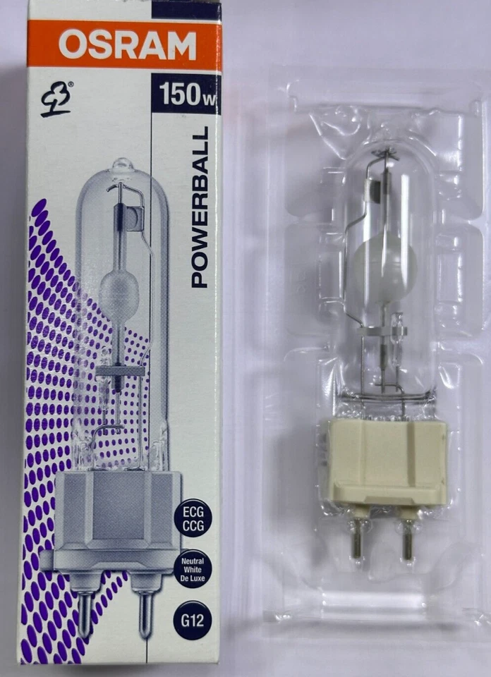 150W Osram G12 HCI-T NDL Powerball HID 942 METAL HALIDE CERAMIC Light Bulb Lamp - Image 1 of 3