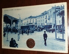 Cartolina d'epoca paesagg Italia Piemonte Verbania Staz Tram Intra