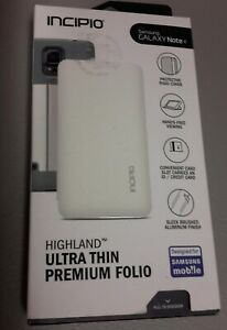 Incipio Ultra Thin White Silver Gray Hard Folio Case for Samsung Galaxy Note 4