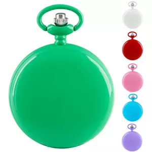 Men Classic Unisex Full Hunter Pocket Watch with Chain Multi Color Pendant Watch - Picture 1 of 17
