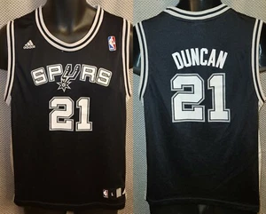 Camiseta Adidas negra de los San Antonio Spurs Tim Duncan - grande para niños 14-16 - Imagen 1 de 7