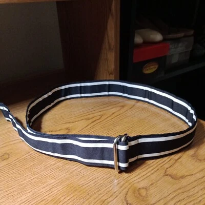 Cinturón Lands' End para mujer azul marino blanco-rayas poliéster anillo en D talla 1X usado en excelente estado Foto 1 de 4