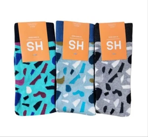 Happy Socks Hombre Multicolor Algodón Redondo Abstracto 3 Pares Set 8-12 Nwt - Imagen 1 de 1