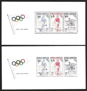 Dominican Republic 1957 Olympics & Flags SHEETS Perf. + Imperf #C97-C99 VF-NH - Imagen 1 de 2