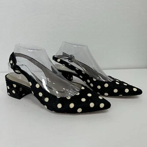 Boden Slingback-Flats schwarz gepunktet Gr. 40 / 8,5 Kalbshaar - Bild 1 von 10
