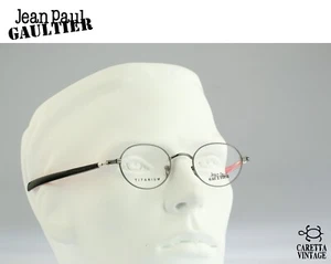 Jean Paul Gaultier 55-0045 Titanium, 90s swichable temple eyeglasses frames NOS - Picture 1 of 14