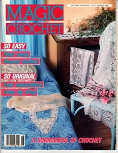 Magic Crochet June 1990 #66 magazine Rodeo Cowboy - Knights mat -Filet - Picture 1 of 2
