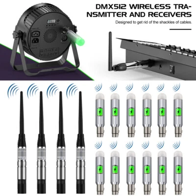 3PCS Wireless Rechargeable Receiver + 1PC Transmitter DMX512 For Stage Lighting - Image 1 of 4