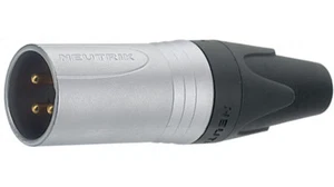 Neutrik NC3MXX-HE Male 3pin Velour-Chromium Housing, Gold Contacts - Picture 1 of 2