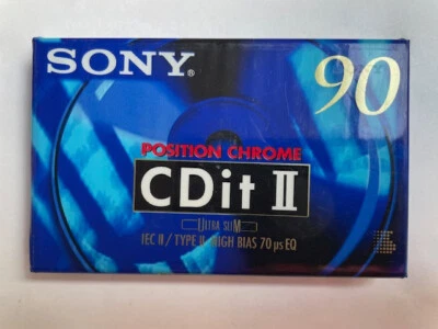 CASSETTE AUDIO CHROME SONY CDit II 90 MINUTES BLANC TY vierge neuve sous blister - Photo 1/2