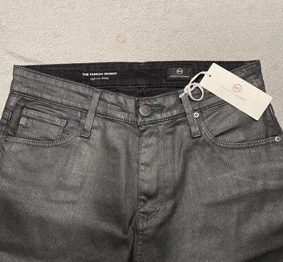 Adriano Goldschmied Jeans Womens 27 R Black Silver Farrah Skinny High Rise NEW - Image 1 of 4