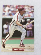 1989 Philadelphia Phillies Team Issue TastyKake Photo Card-Chris James