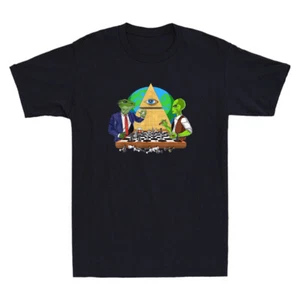 Alien Illuminati Conspiracy Theory All Seeing Eye Aliens Novelty Men's T-Shirt - Picture 1 of 8