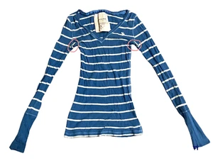 Abercrombie & Fitch Sweater Girl's Size Medium M Kids Blue White Long Sleeve - Picture 1 of 10