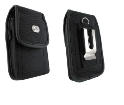 Black Canvas Case Pouch Holster with Belt Clip/Loop for Tracfone LG 441G LG441G - Image 1 of 3