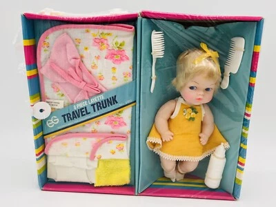 Vintage 1970'S GOLDBERGER BABY LAYETTE & HER TRAVEL TRUNK READ DESC - Image 1 of 4