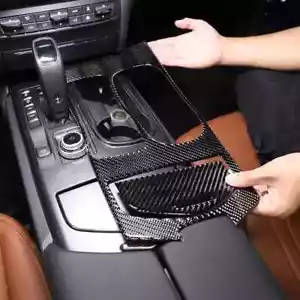 For Maserati Ghibli 2014-2022 Carbon Fiber Car Center Control Gear Panel Cover - Picture 1 of 21
