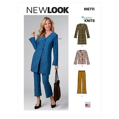 NEW LOOK 6711 CARDIGAN JACKET TROUSERS Misses Sewing Pattern Sizes 8 - 20 - Image 1 of 4