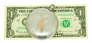 Antiguo Reloj Bolsillo Media Luna DOS TONOS Incrustación de Oro Esterlina Ciervo Ciervo Estuche - Imagen 1 de 6