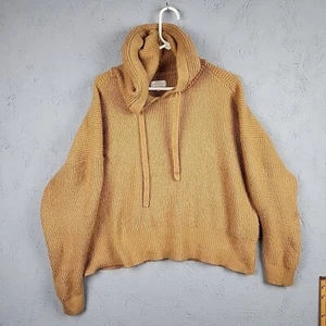 Lucky Brand Hoodie Womens Large Tan Beige Knit Outdoor Active Casual Hike Demure - Picture 1 of 6