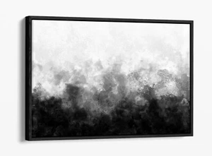 FONDO DE DIBUJO ABSTRACTO EN BLANCO Y NEGRO - EFECTO FLOTANTE LONA IMPRESIÓN ARTÍSTICA PARED - Imagen 1 de 12