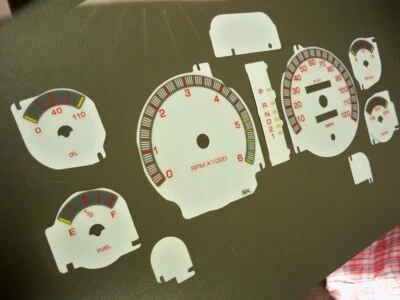 Se adapta a 94-97 Dodge Ram 1500 2500 3500 w RPM cara blanca brillo a través de medidores de racimo Foto 1 de 4