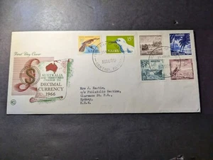 1966 British Nauru First Day Cover FDC to Sydney NSW Australia - Picture 1 of 2