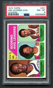 1975 Topps Basketball ABA SCORING AVG LEADERS #221 PSA 8 NM-MT Julius Erving