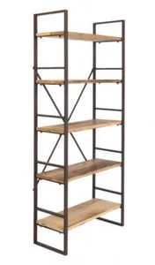 Regal Eisenregal ROSSINO Antik Braun, 5 Fächer im massiver alter Ulme - Bild 1 von 3