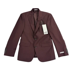 Bar III Mens Slim Fit Solid Active Stretch Suit Jacket Burgundy 36S - Picture 1 of 5