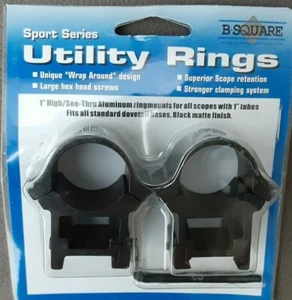 B-Square Utility pistol rifle Scope Rings Matte Black - NEW - Picture 1 of 2