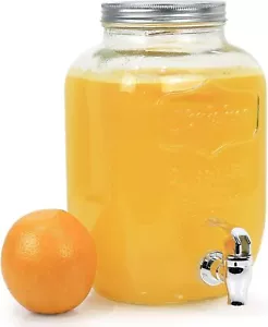 Glass Drink Dispenser for Parties 1 Gallon Gallon Drink Dispenser with Spigot - Picture 1 of 6
